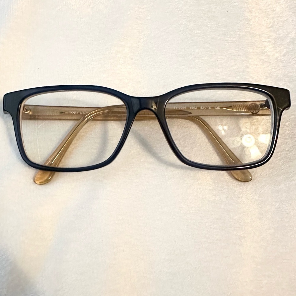 Tory Burch TY2064 1562 Women's Black & Amber Rectangle Eyeglass Frames 52-16-135